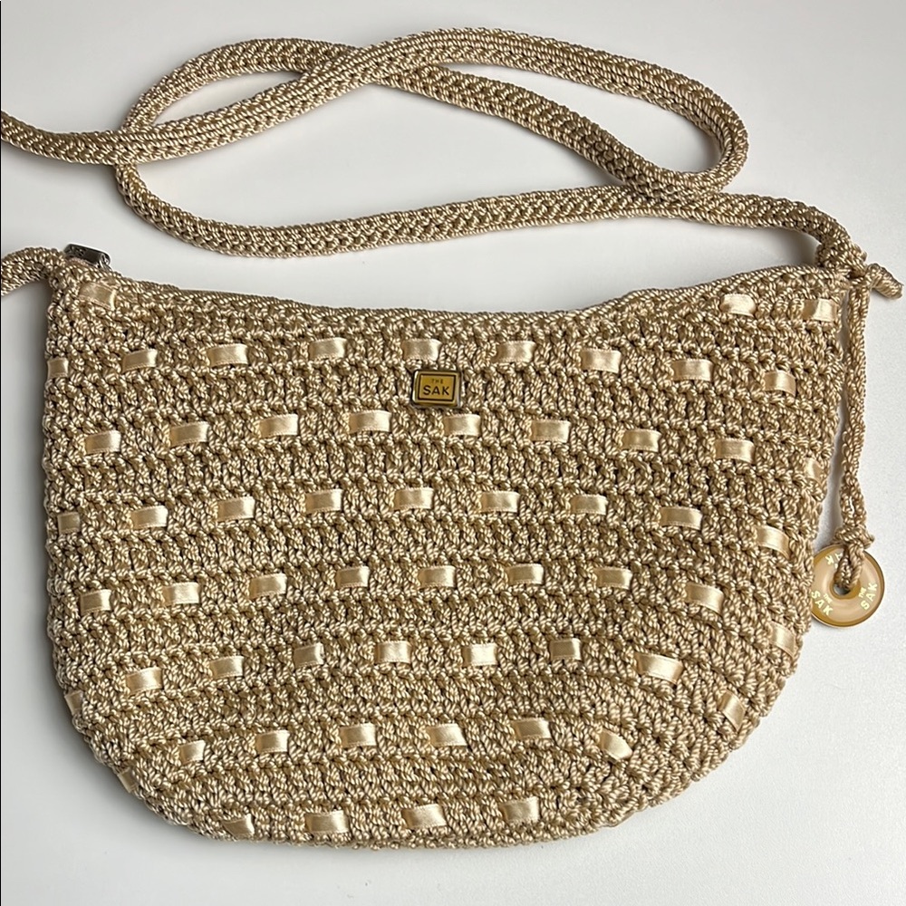 The Sak Ribbon Woven Crochet Crossbody Bag